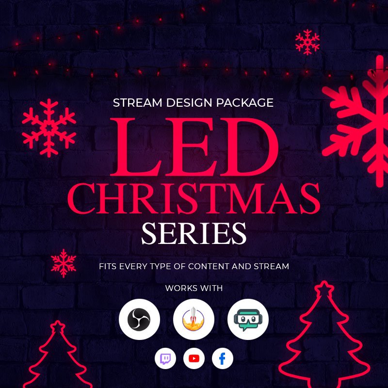 LED Christmas Stream Overlay Package for Events