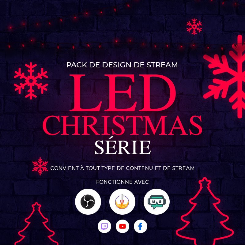 LED Christmas Packs d'overlays de Stream pour Noël