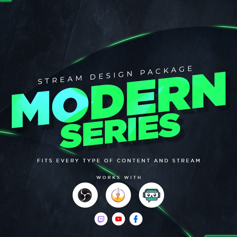 Modern Green Stream Overlay Package for Events