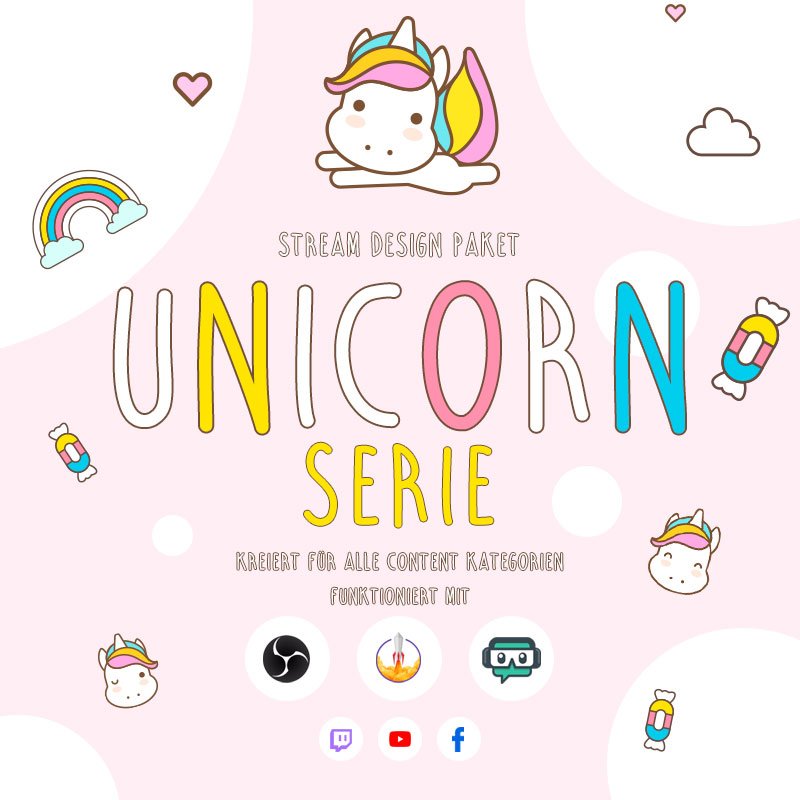 Unicorn Stream Overlay Paket für Events