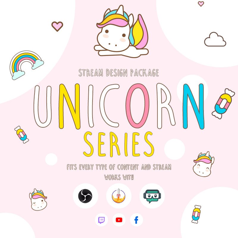 Unicorn Stream Overlay Package for Events