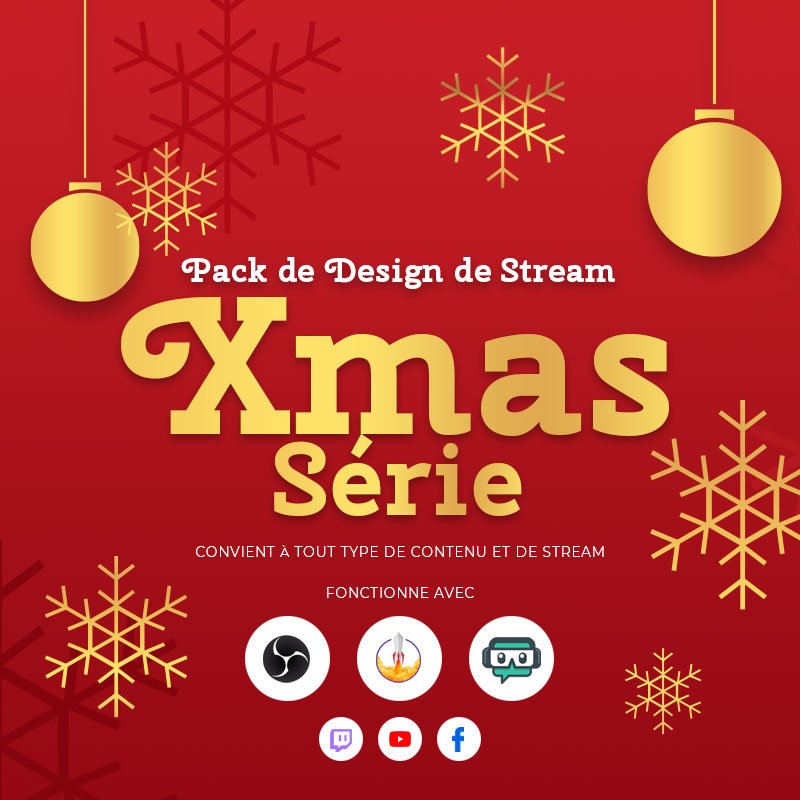 Xmas Packs d'overlays de Stream pour Noël