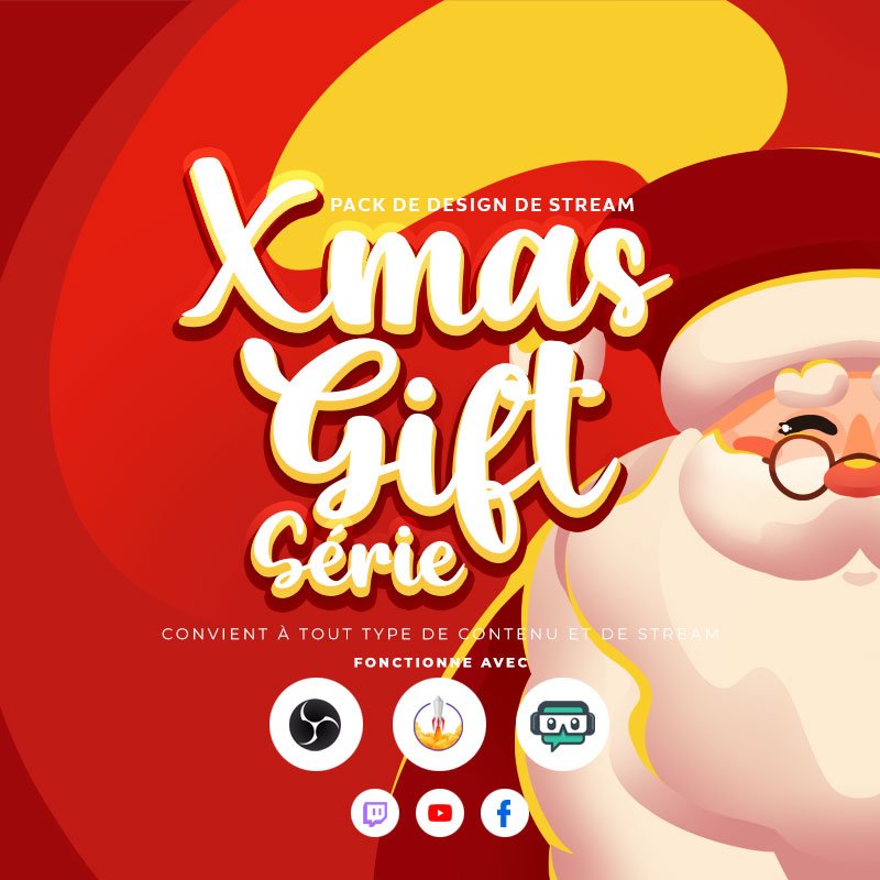 XmasGift Packs d'overlays de Stream pour Noël