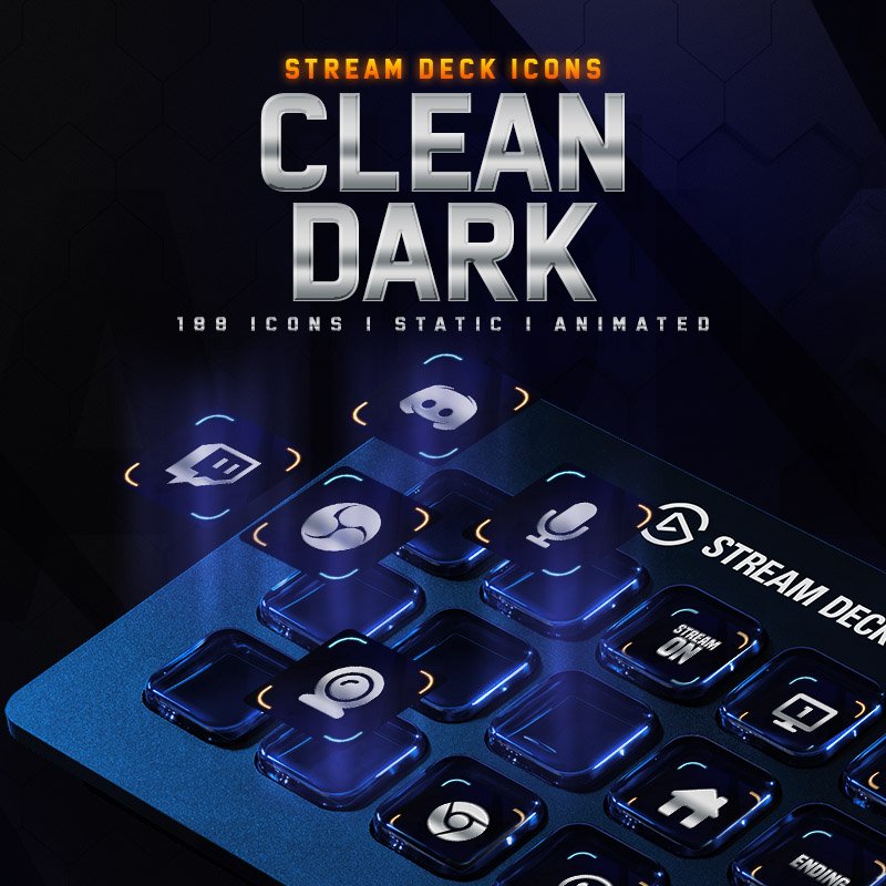 Animado Clean Dark Iconos Stream Deck