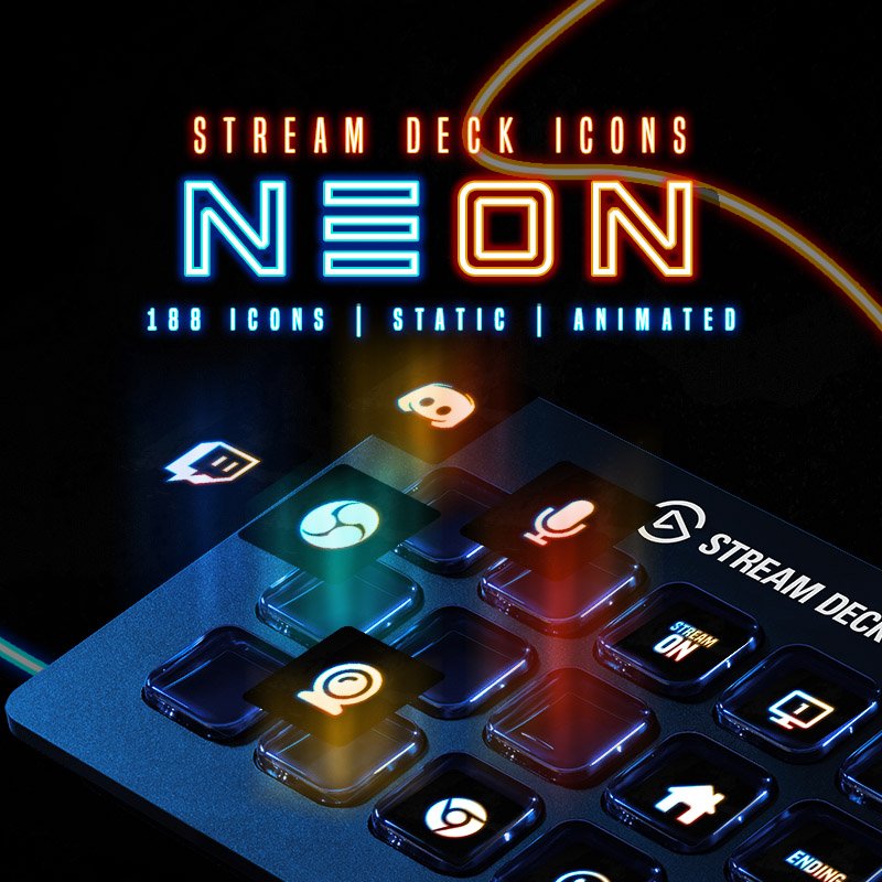 Animado Neon Iconos Stream Deck