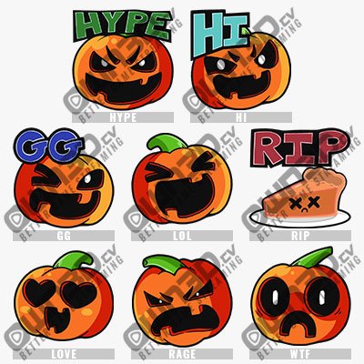 Animated Pumpkin Kick Emotes