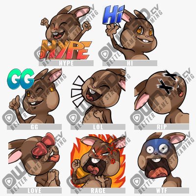 Animierte Rabbit YouTube Emotes