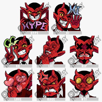 Animated Devil Kick Emotes