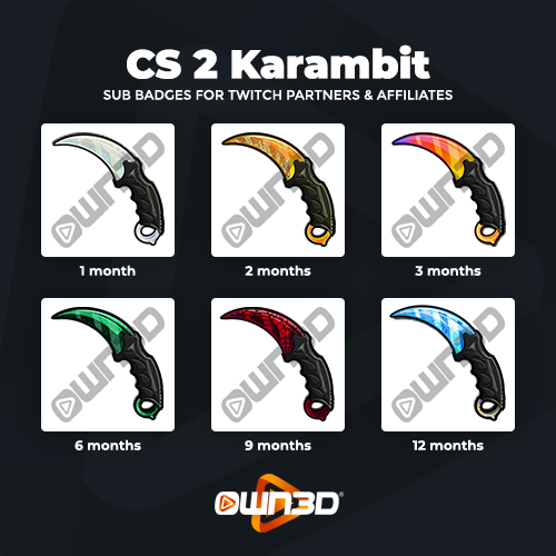 CS 2 Karambit Insígnias de inscritos Twitch