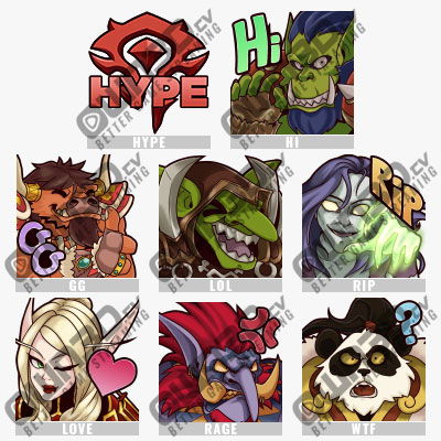 Animado WOW Classic Horde Emotes para Kick