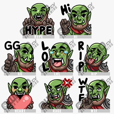 Orc Green Discord Emojis