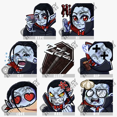 Animierte Vampire Discord Emojis