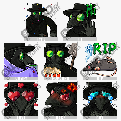 Plague Doc Emotes para Kick