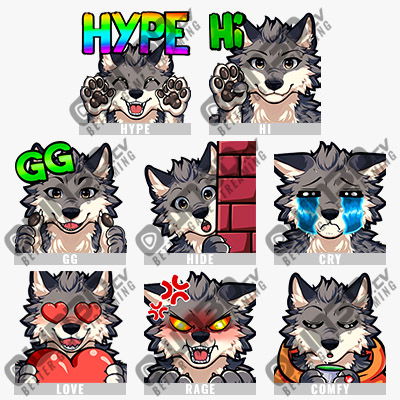 Animado Husky Emote de inscritos da Twitch | Emotes de inscritos da ...