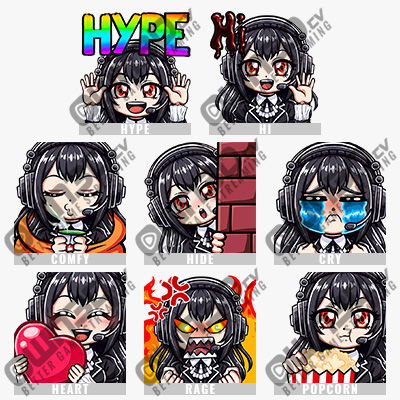 Animated Gothic Girl Discord Emojis