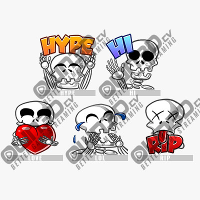 Skeleton Twitch Sub Emote | Twitch Sub Emotes - 5 Pack - OWN3D