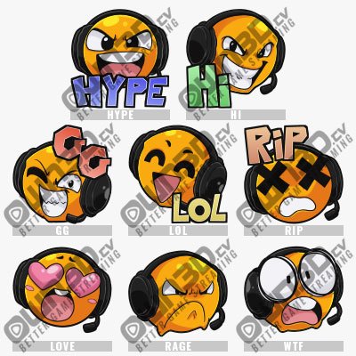 Rage Quit Streaming Graphics Set (Emoji, Emotes, Sub-Badges)