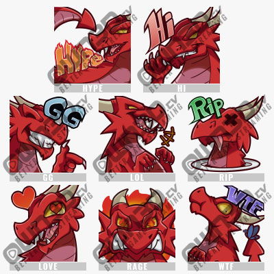 Red Twitch Wing Emotes - Demon Dragon Wings - Discord /  / Twitch  Emotes