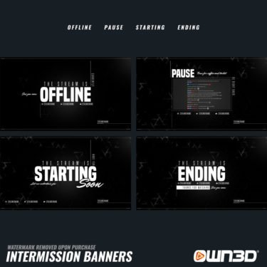 Minimal Intermission Banner - Offline, Pause, Start & End Screens