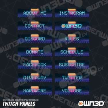 Synthwave Paneles de Twitch Premium
