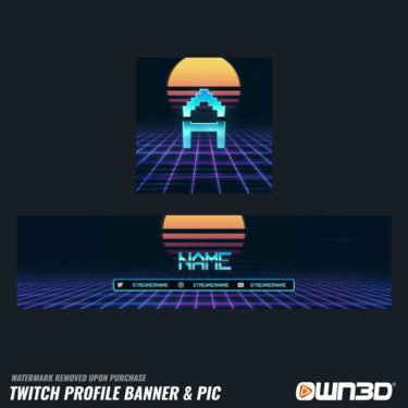 Synthwave Twitch banners