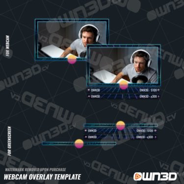 Synthwave Overlays para webcam / Marcos animados para webcam