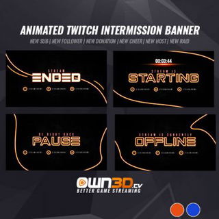 Neon Intermission Banner - Offline, Pause, Start & End Screens - OWN3D