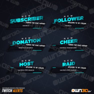 50+ Premium Animated Twitch alerts for your stream | OWN3D