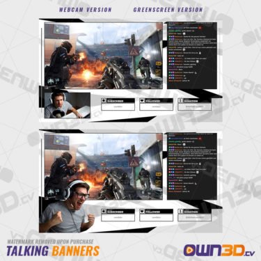 Black White Talking Screens / Overlays / Banners