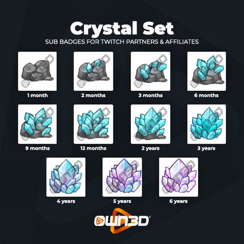 Crystal Distintivos para YouTube - 11 Pacote