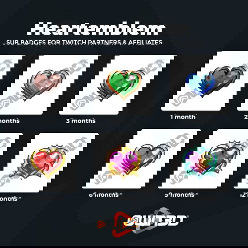 Heartemblem Badges YouTube - Pack de 6