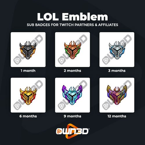 LOL Emblem Twitch Sub Badges