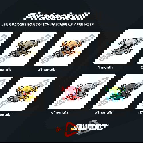 Pirateskull YouTube Badges - 6 Pack